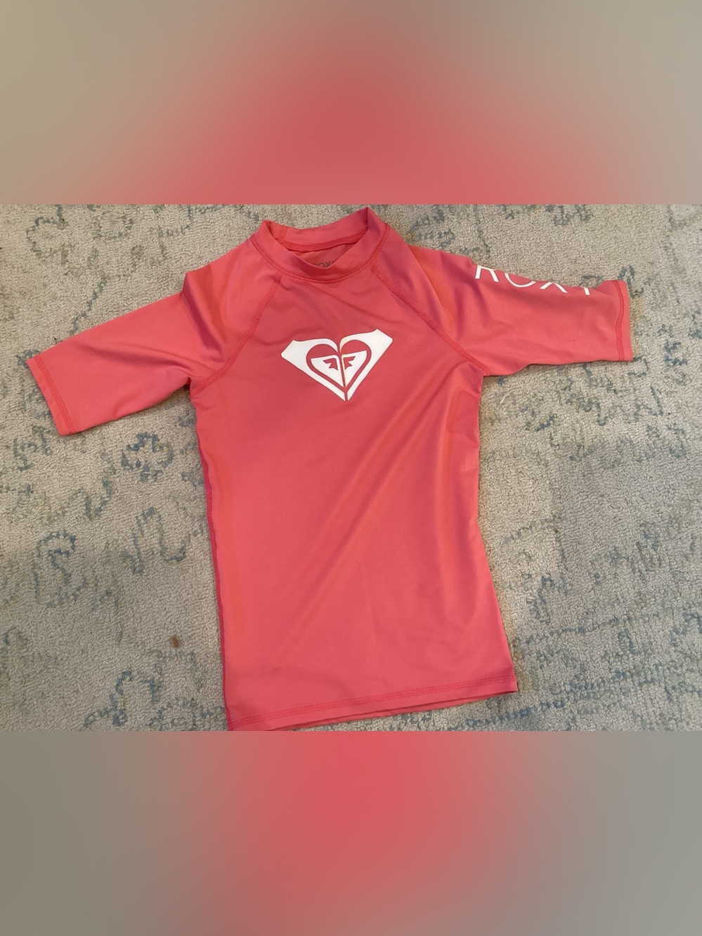 Roxy Coral Rash Guard with White Logo
